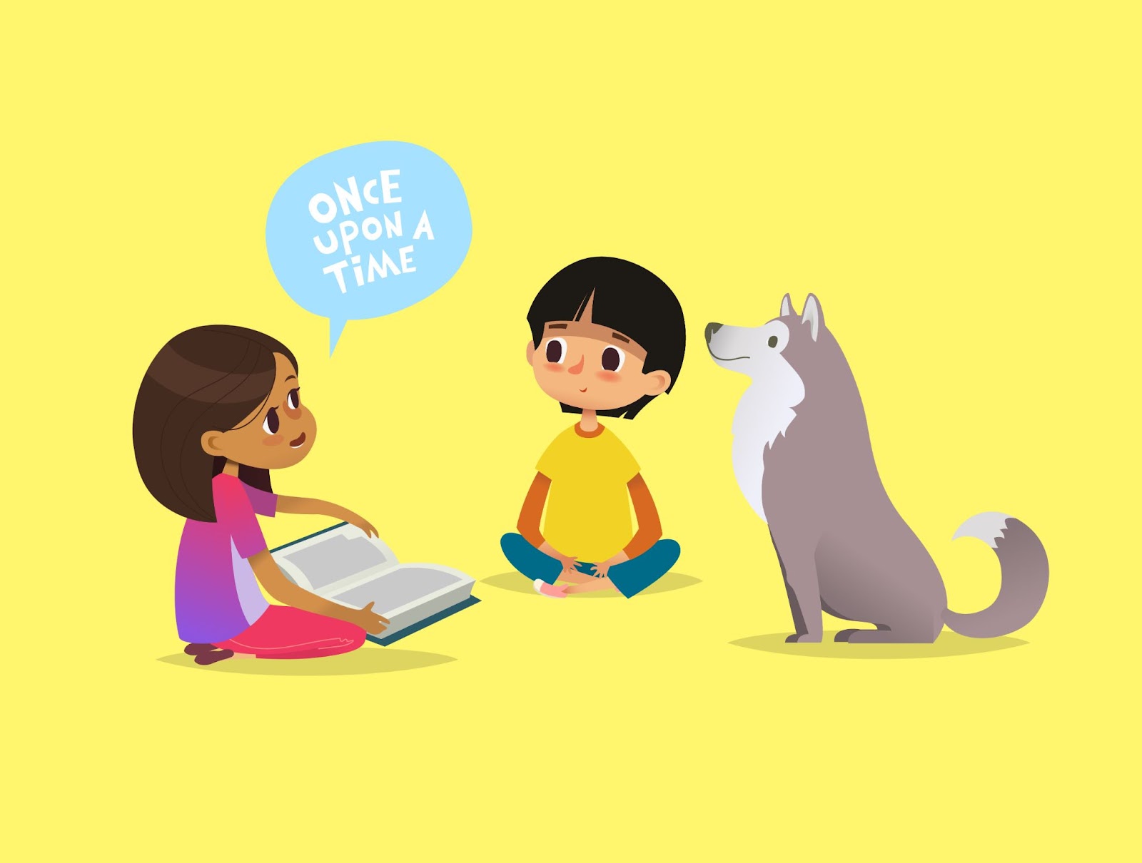 Children deciding on a story for storytelling competition